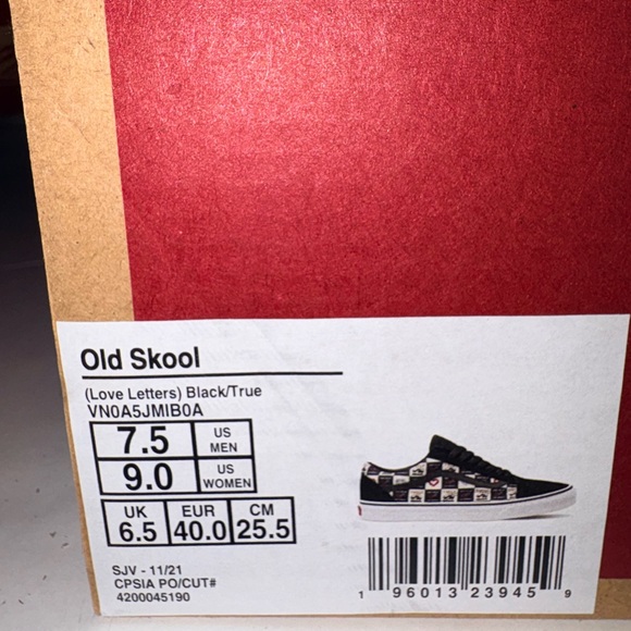 Vans Black and White Love Letters Patchwork Sneakers - Picture 8 of 8